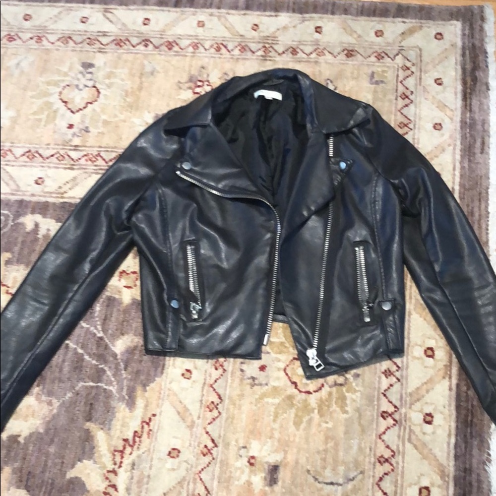 Faux leather biker jacket